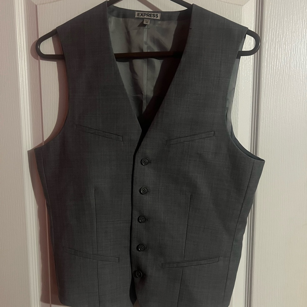 Express Men's Charcoal Suit Vest